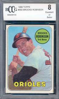1969 topps #550 BROOKS ROBINSON orioles BGS BCCG 8  