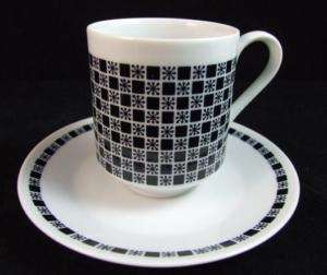 Mikasa Accent POLKA 5590 Cup & Saucer Mint Black/White  