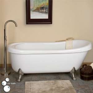   Clawfoot Air Bath Tub (Chrome Feet / No Tap Holes)