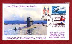 USS GEORGE WASHINGTON SSBN 598 Submarine Polaris Firing  
