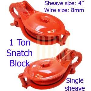   Snatch Block Single Sheave Wire Rope Hoist 5 Pulley Rigging Shackle