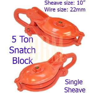   Snatch Block Single Sheave Wire Rope Hoist 10 Pulley Rigging Shackle