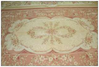 5X8 FADED ANTIQUE PINK Aubusson Area Rug ROSE FRENCH FLORAL Wool Woven 