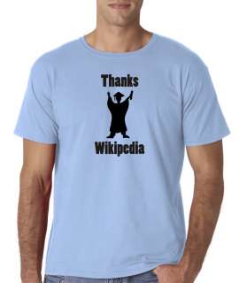 Mens Thanks Wikipedia Graduation Funny Commencement T Shirt Tee  