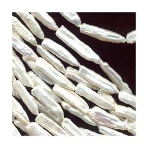    Long White Stick Pearls   End Drilled Arts, Crafts & Sewing