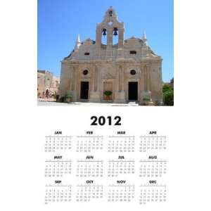  Greece   Crete Monastery 2012 One Page Wall Calendar 11x17 