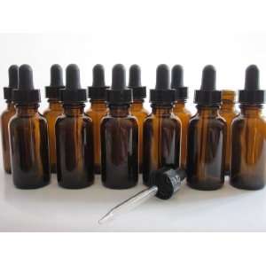 com 1oz Amber Glass Bottles for Essential Oils with Glass Eye Dropper 