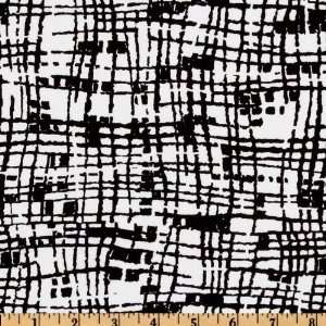  44 Wide Coffee Buzz Grid Black/White Fabric By The Yard 