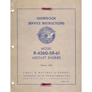   4360  59  61 Aircraft Engine Service Manual Pratt & Whitney Books