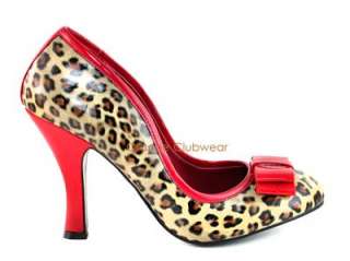   Retro Style Sexy Cheetah Mini Platform High Heels Pumps Shoes  