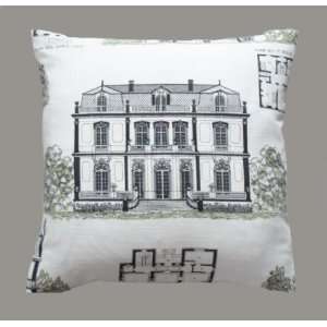 com French Decorative Pillow Cover 18 x 18, White Black Pillow Cover 
