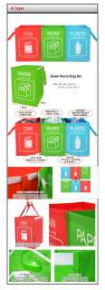 Set 3 Recycling Bin Bags Waterproof Can,Paper,Plastic  