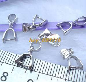 Wholesale 100Pcs Sliver Plated Pinch Bails 17mm Supply  