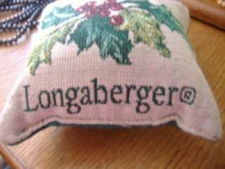 Longaberger  Christmas HOLLY Tapestry Tiny Pillow Orna  