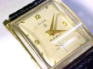 Elgin 732 Vintage 19 Jewel Mens Wristwatch; 10KT Gold Filled Case 