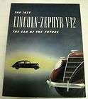 Lincoln Zephyr 1941 #7325 9 40 Sales Brochure  