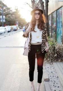 New Sexy Women 1/2 Sleeve Leopard Style Thin Chiffon Jacket Top 2062 