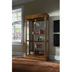  Golden Oak Two Way Sliding Door Curio   Pulaski Furniture 