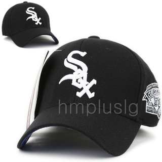 CHICAGO WHITE SOX Flex Fit Baseball Cap Hat MB BLACK  