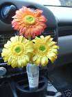 VW New Beetle Bouqet Silk Daisy Flowers with Bud Vase