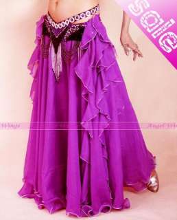 belly dance Costume 2 layers with slit skirt 11 colors  
