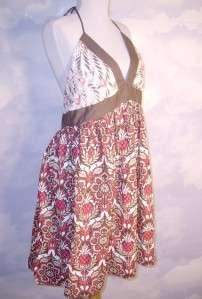 MILLY GORGEOUS FLORAL HALTER DRESS NWT 12 LARGE L  