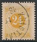 Sweden 1877 Numeral 24 ore Perf.13 Scott #34 VF used CV $25.00 (637355 