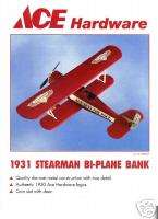 Ace Stearman Bi Plane Bank Literature Ertl#8410  