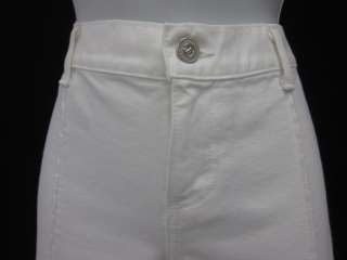 JUICY JEANS White Cotton Denim Pintuck Flare Jeans 32  