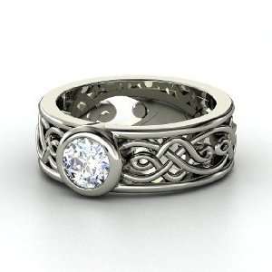  Alhambra Ring, Round Diamond Palladium Ring Jewelry