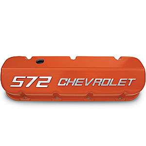 GM Performance 12499200 BB Chevy Orange Powdercoated Valve Covers 