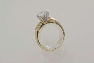 Yellow Gold Moissanite Designer Jewelry Diamond 1.7 cts  