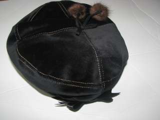 Velvet Winter Girls Beret Hat Warm Dressy Black / Brown  