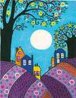 PRINT FOLK ART GOTHIC ACEO 54 PAINTING WHIMSICAL TREES  