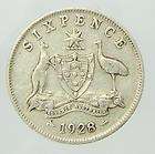 1928 Australia Sixpence, Pre Decimal Coin, aFine