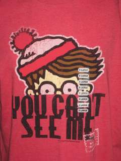   Tshirt Red You Cant See Me Wheres Waldo Shirt NEW   