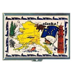 Alaska Map and Facts, GREAT ID Holder, Cigarette Case or Wallet MADE 