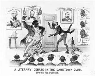 1880s comic   A literary debate in the Darktown Club  