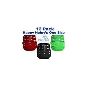    Happy Heinys One Size Diapers 12 Pack with Free Hemp Inserts Baby