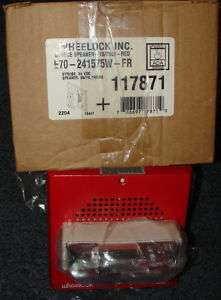 NEW Wheelock Red Strobe Speaker E70 241575W #117871  