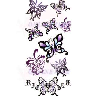 Temporary Tattoo Removable Colorful Befferfly X128  