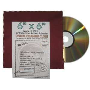  CD / DVD BURGUNDY Cleaning Cloths 6 x 6 #MSCMCLBU   Safely Clean 