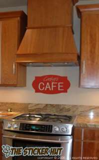 YOUR TEXT Cafe Kitchen Sign Vinyl Wall Saying Letter Word Decals 