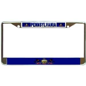  Pennsylvania PA State Flag Chrome Metal License Plate 