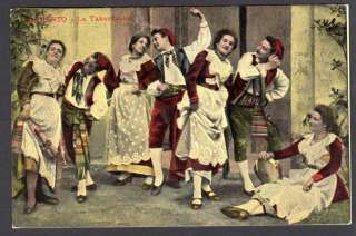 Sorrento La Tarantella 1900s Costumes Postcard. Make multiple 