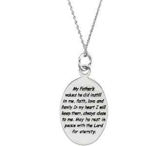  14K White Loss Of Father Comfort Wear Pendant Only 21 