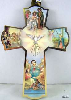 Wood Wall Conformation Holy Spirit Dove Icon Cross Mary  