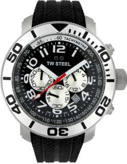 TW Steel Grandeur Diver Black Chronograph Rubber Mens Watch TW72 