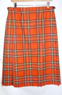 MURRAY BROTHERS of HAWICK SCOTLAND Red Tartan Plaid Kilt Skirt 18 