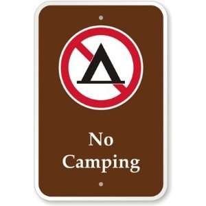  No Camping (with Graphic) Aluminum Sign, 18 x 12 Office 